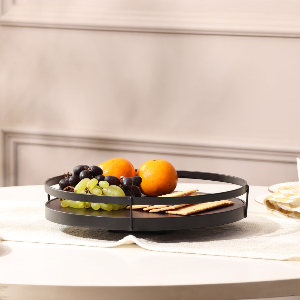 Kena Round Turntable - Brown Black