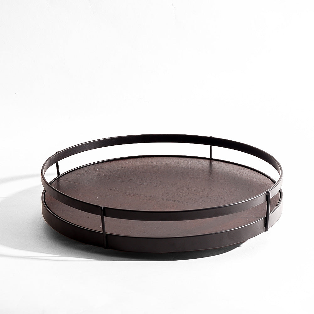 Kena Round Turntable - Brown Black