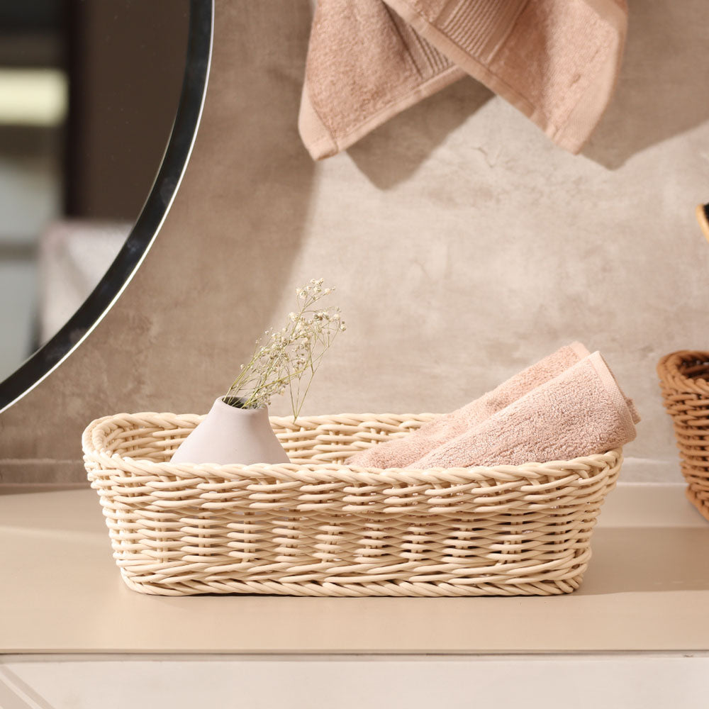 Cesta Rectangular Basket Medium - Ivory