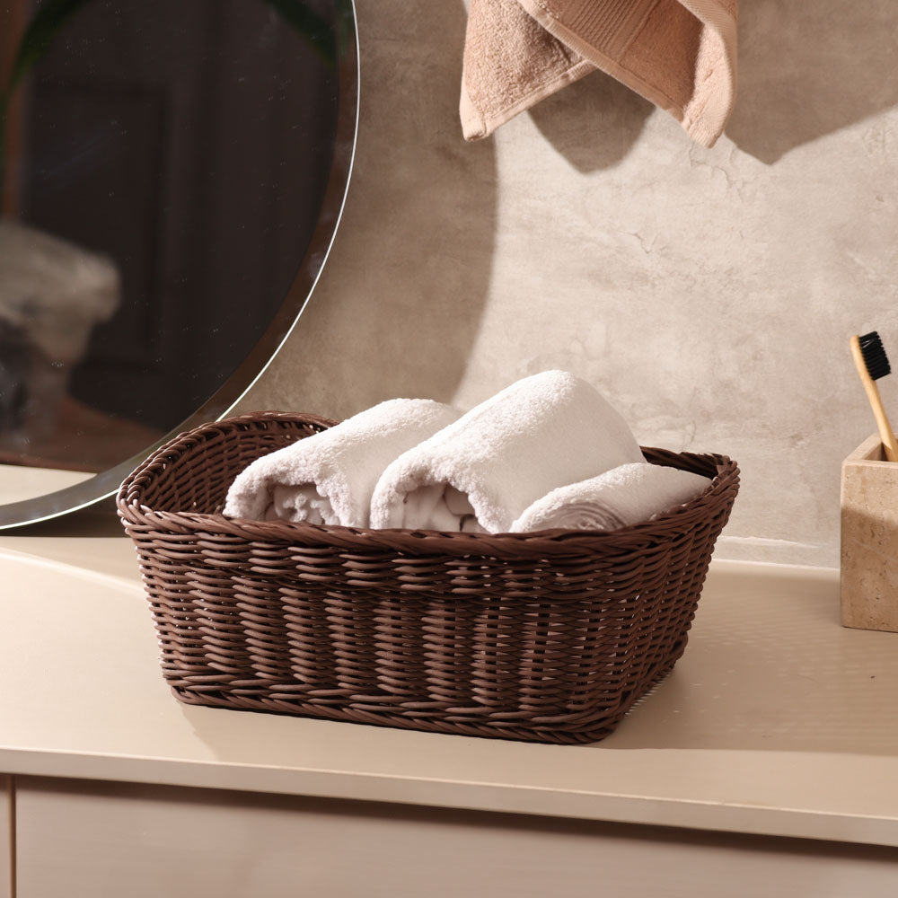 Cesta Rectangular Basket Large - Dark Brown