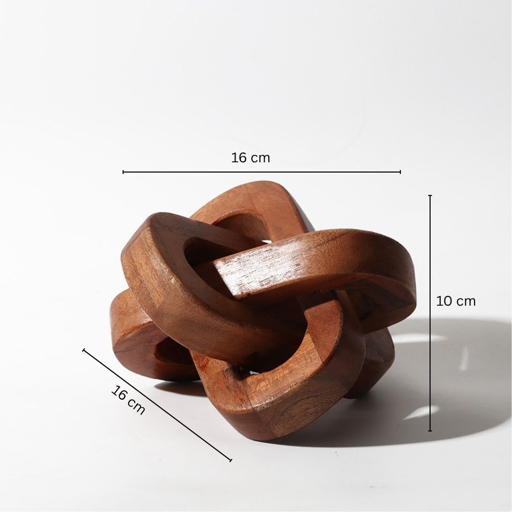 Chainlink Wooden Decorative Sculpture Small