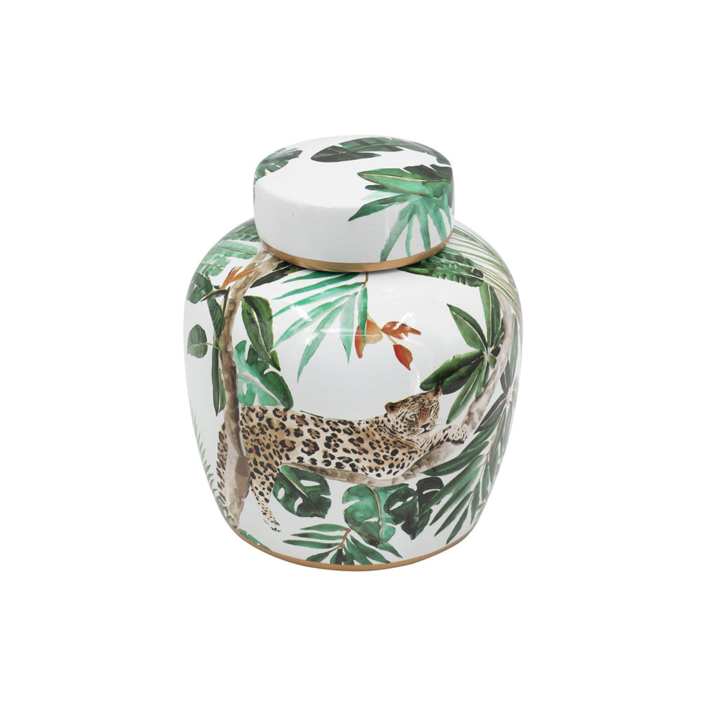 Chantilly Ginger Jar With Lid - Jaguar Jungle