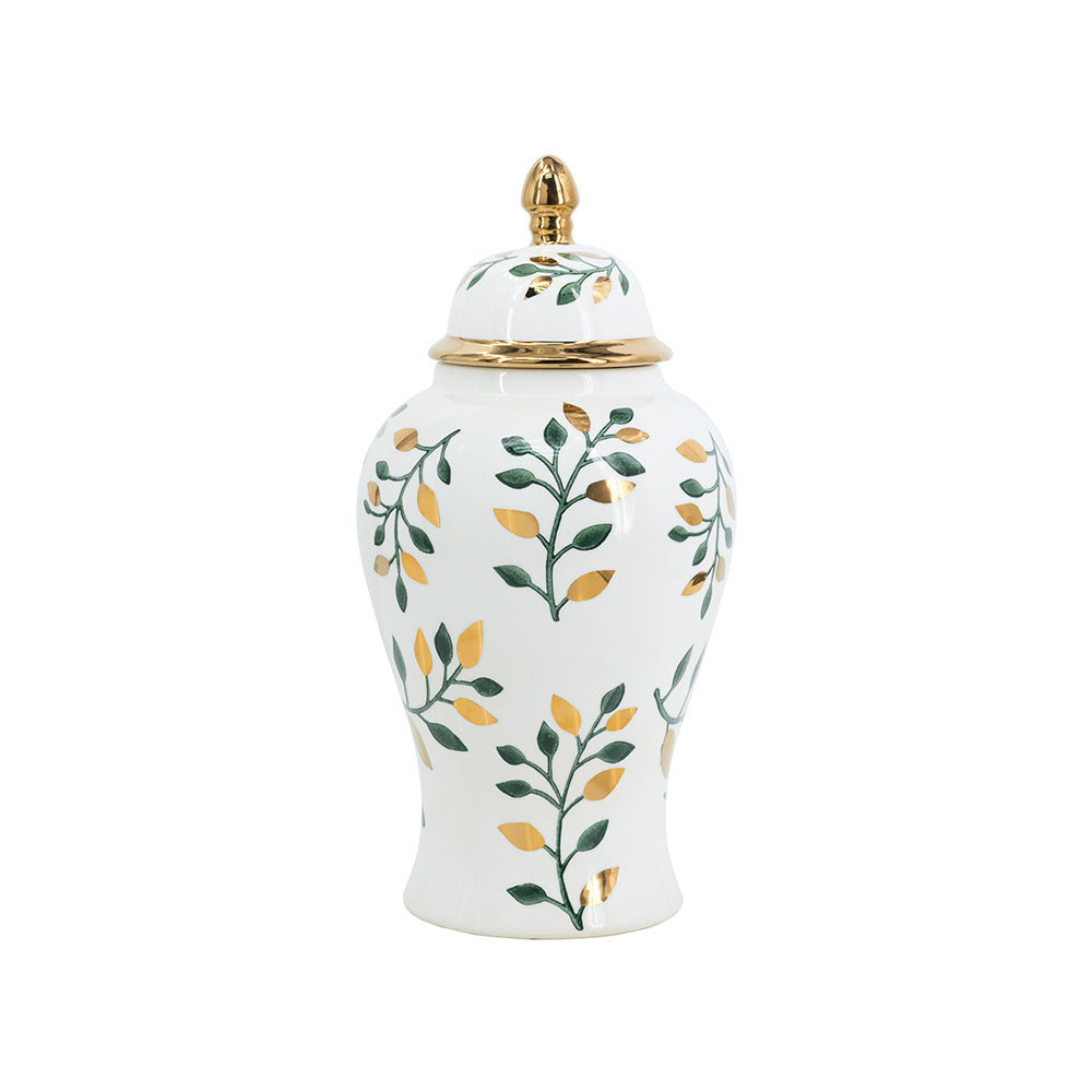 Chantilly Ginger Jar With Lid XL - Ash Leaves