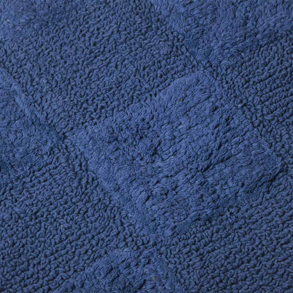 Checkered Reversible Tufted Bathmat - Azure Blue