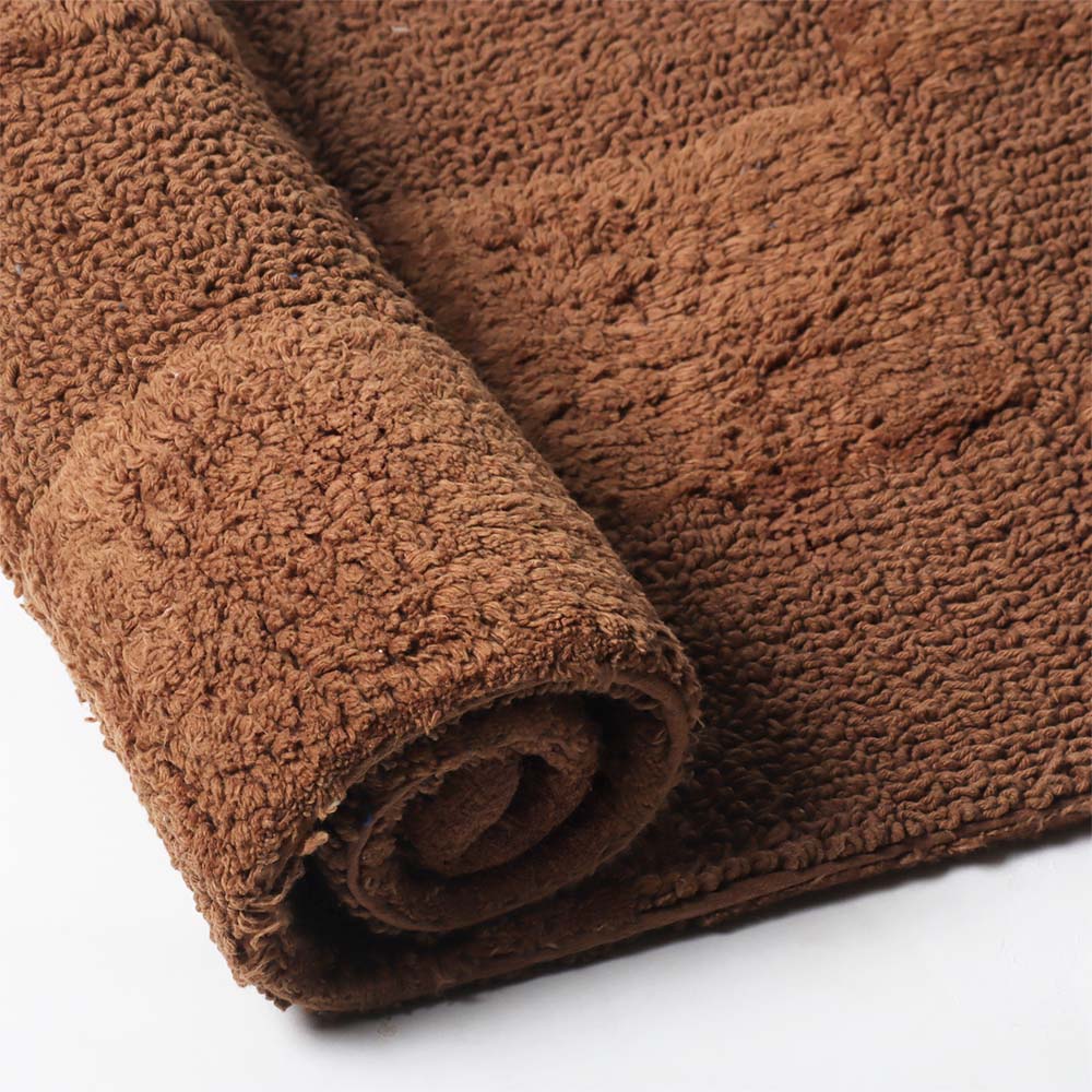 Checkered Reversible Tufted Bathmat - Walnut Brown