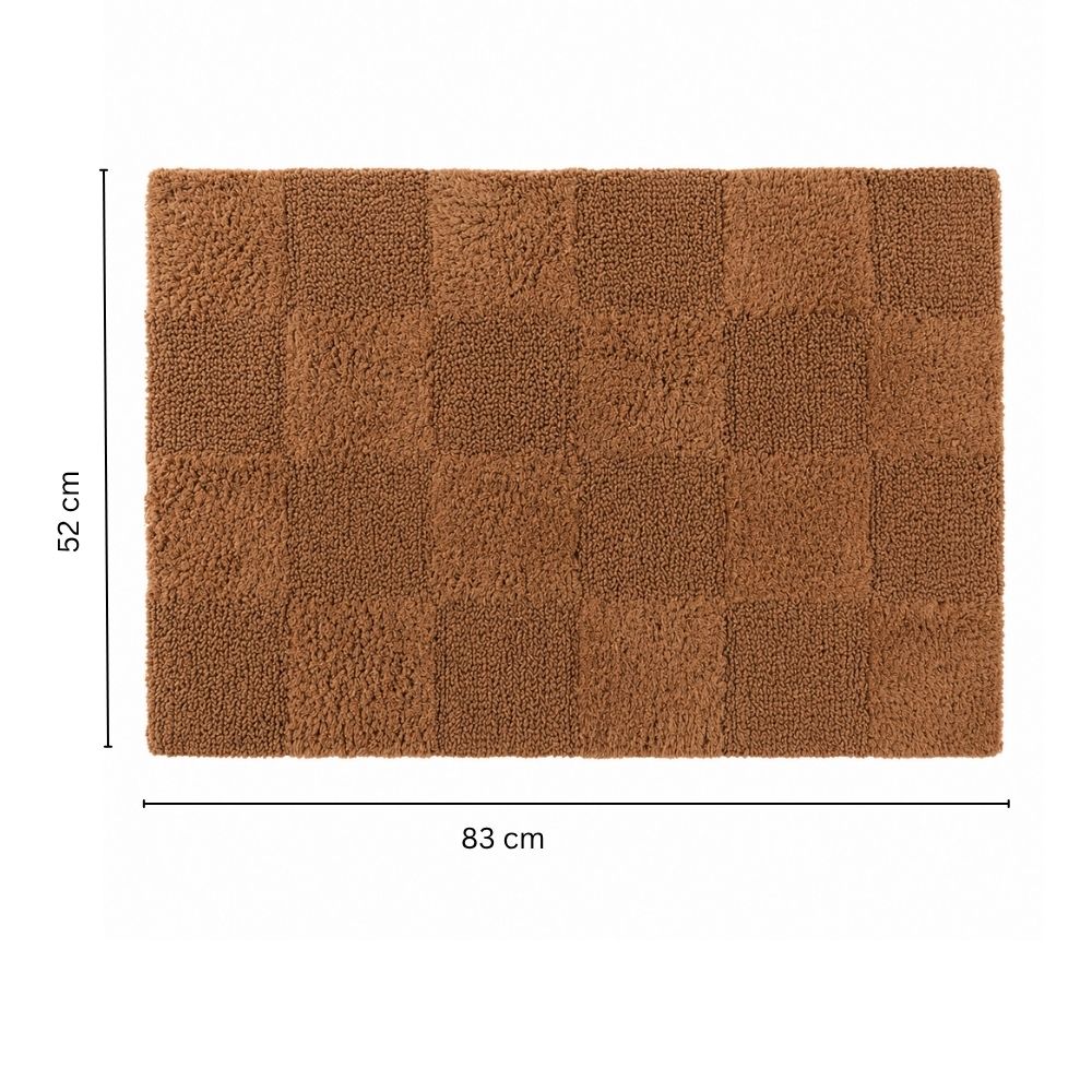 Checkered Reversible Tufted Bathmat - Walnut Brown