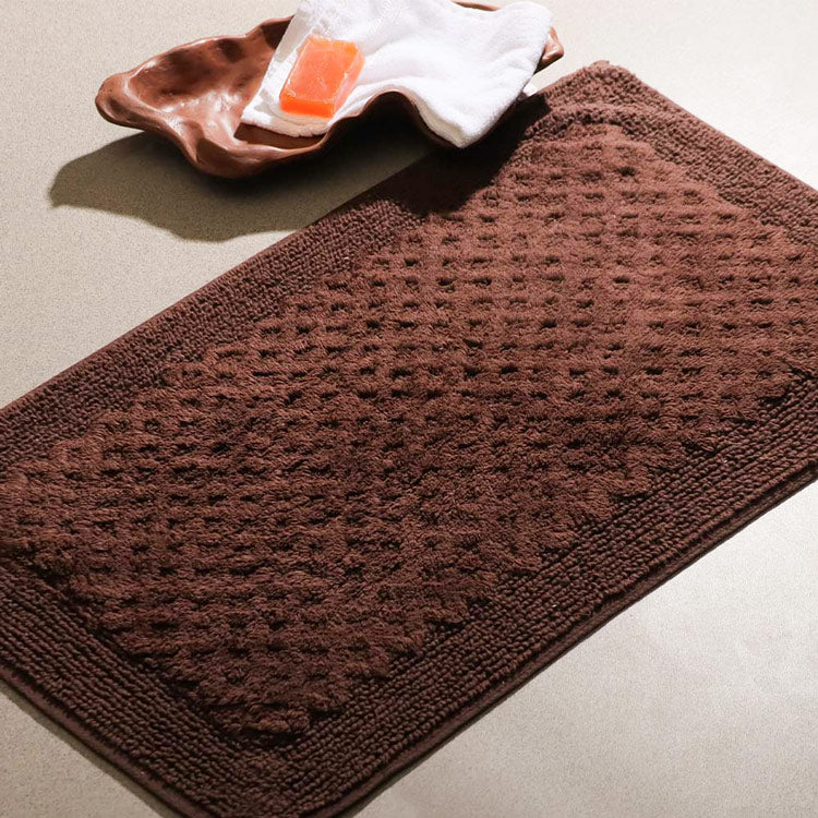 Checkered Tufted Bathmat - Brown