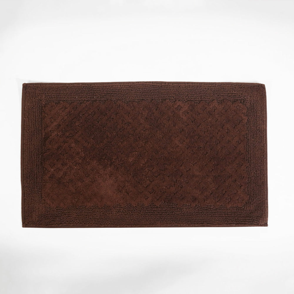 Checkered Tufted Bathmat - Brown