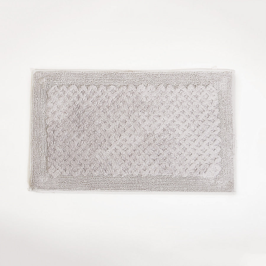 Checkered Tufted Bathmat - Light Grey