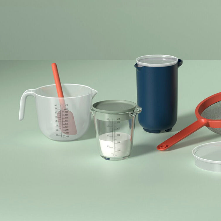 Chef It Glass Measuring Jug with Lid 500ml - Nordic Sage