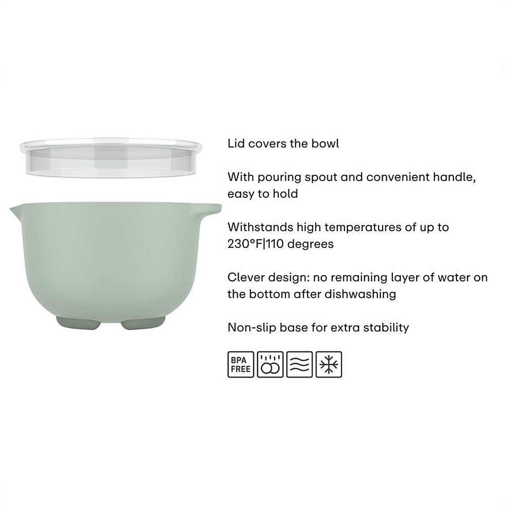 Chef It Mixing Bowl with Lid 1500ml - Nordic Sage