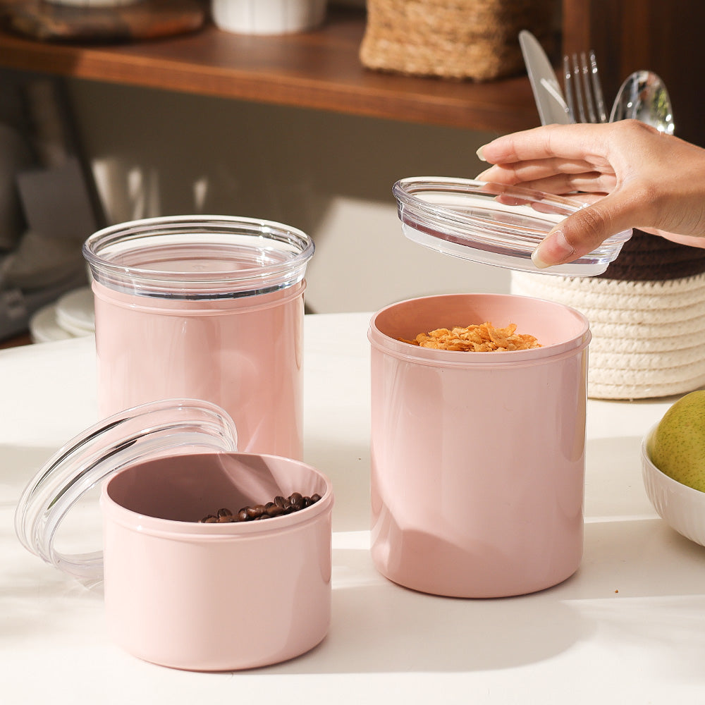 ChefLine Storage Jars, Set of 3 - Pink
