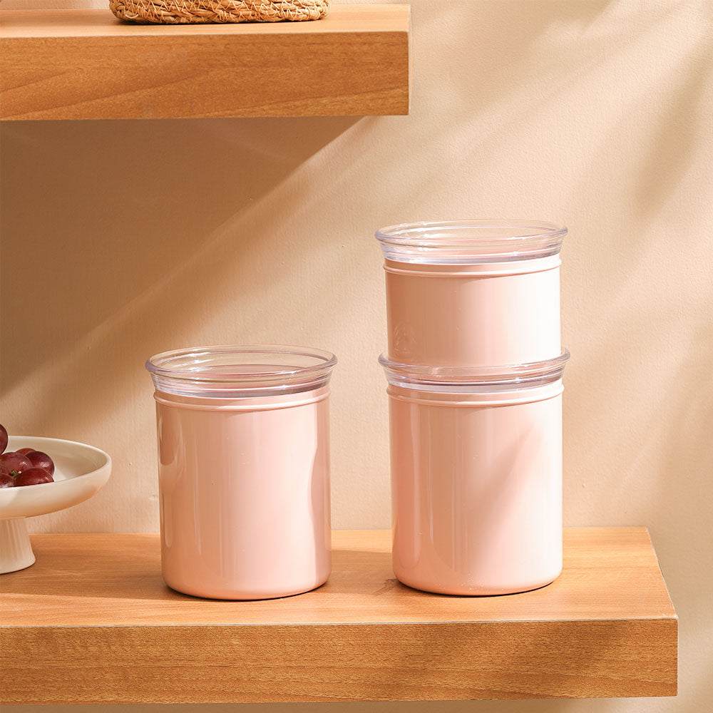 ChefLine Storage Jars, Set of 3 - Pink