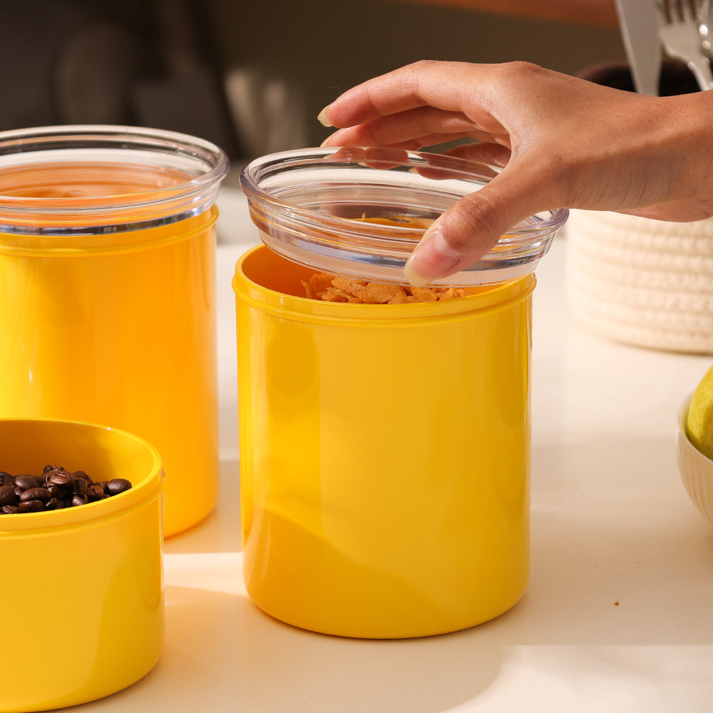 ChefLine Storage Jars, Set of 3 - Yellow