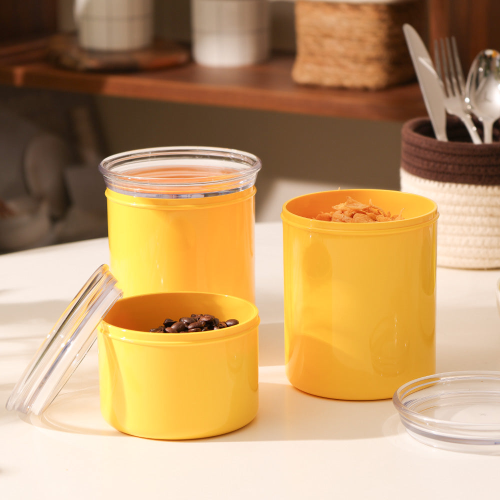 ChefLine Storage Jars, Set of 3 - Yellow
