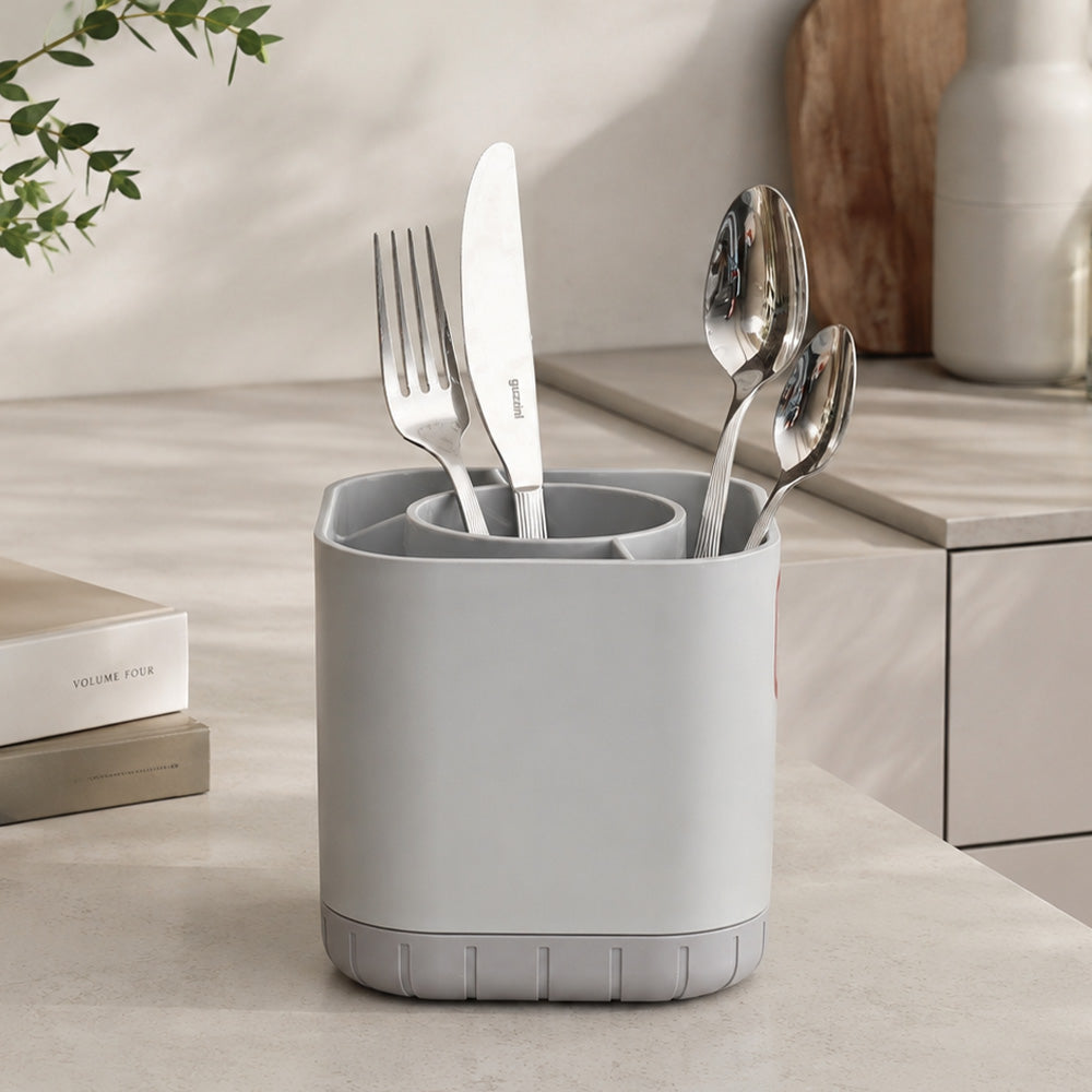 ChefLine Cutlery Holder with Drainer - Grey