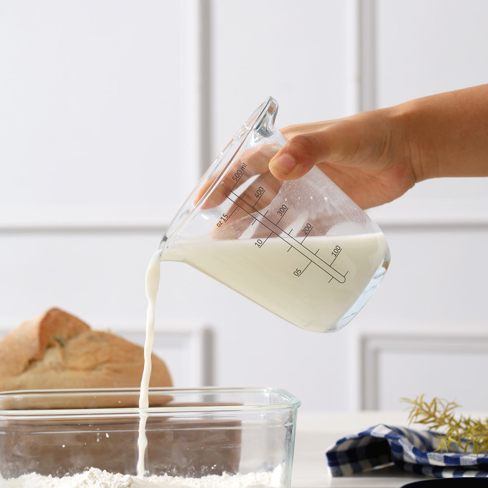 Chef It Glass Measuring Jug with Lid 500ml - Navy