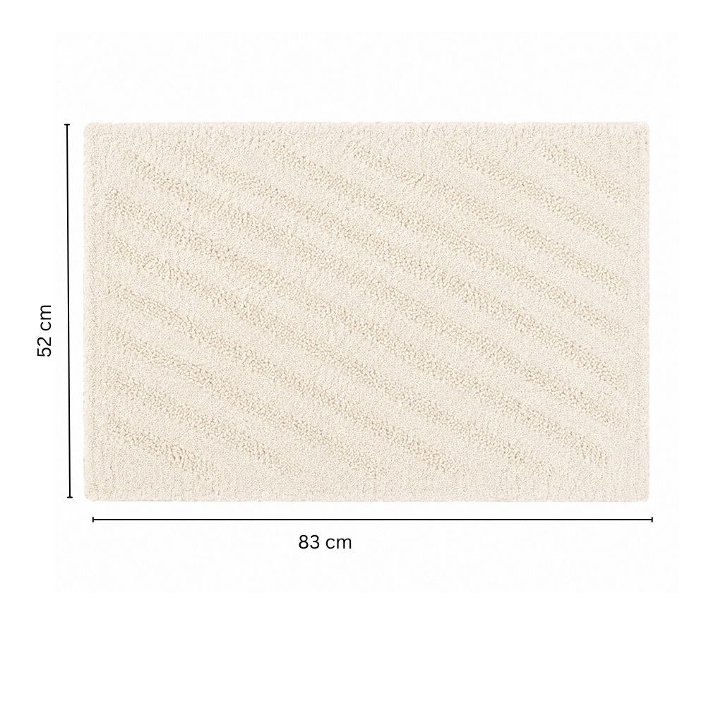 Chelsea Striped Reversible Tufted Bathmat - Ivory