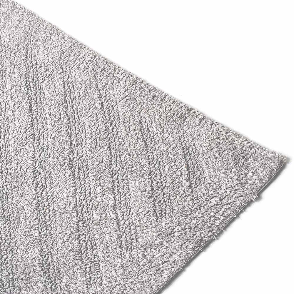 Chelsea Striped Reversible Tufted Bathmat - Light Grey