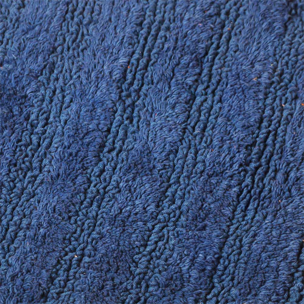 Chelsea Striped Reversible Tufted Bathmat - Azure Blue