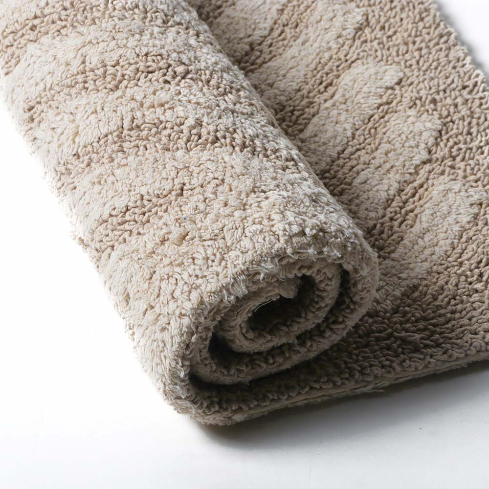 Chelsea Striped Reversible Tufted Bathmat - Taupe