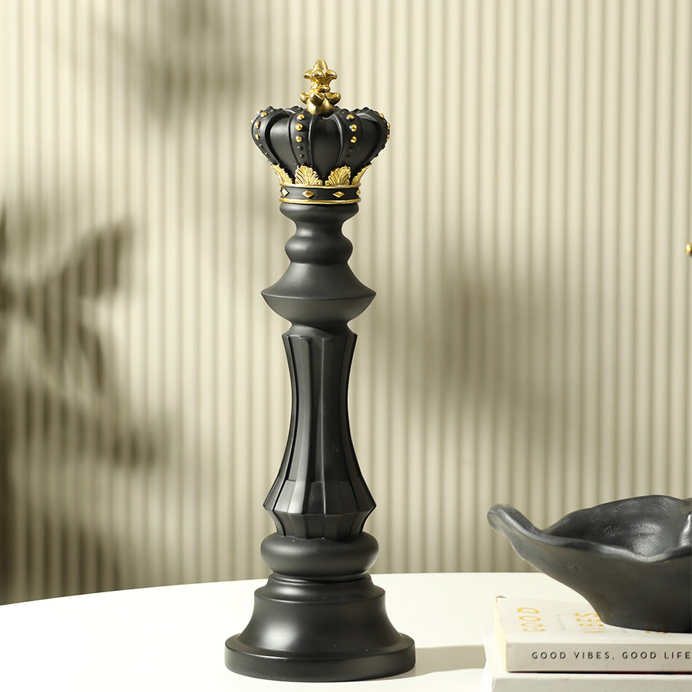 Chess King Decorative Sculpture Large - Black