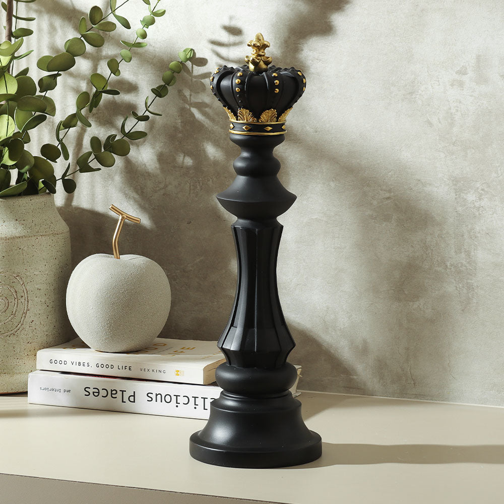 Chess King Decorative Sculpture Large - Black
