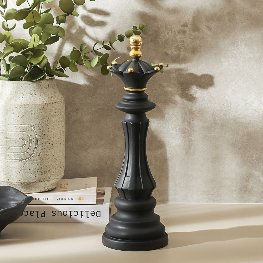Chess Queen Decorative Sculpture Large - Black