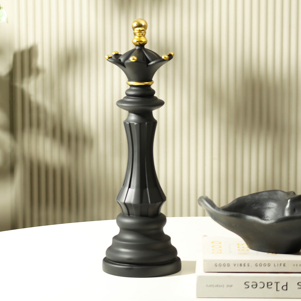 Chess Queen Decorative Sculpture Large - Black