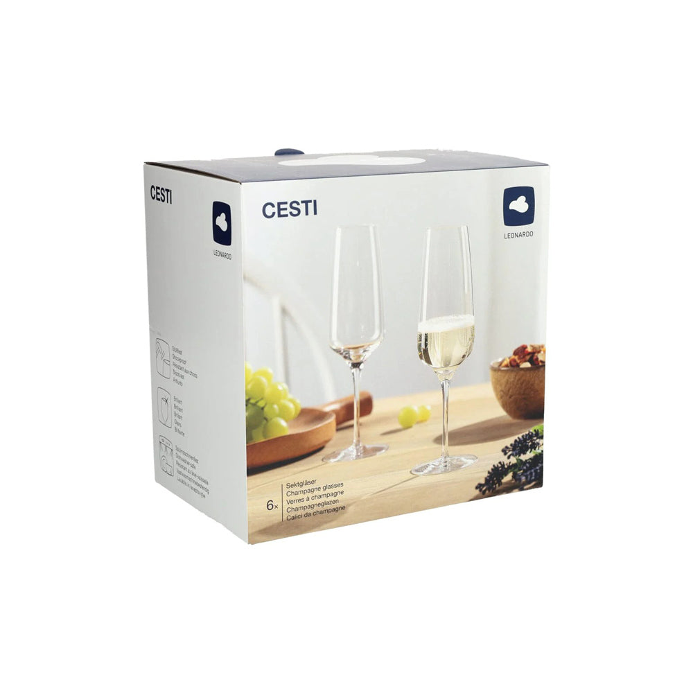 Cesti Champagne Glasses 240ml, Set of 6