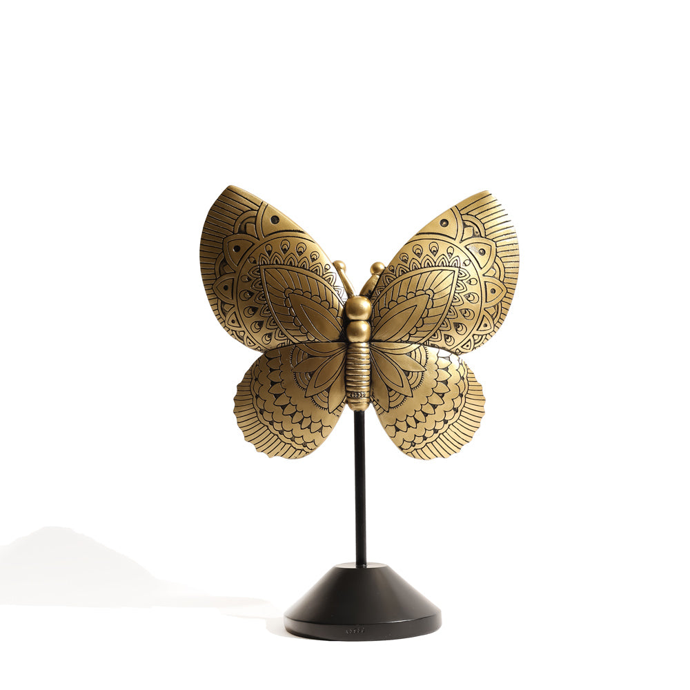 Chintz Butterfly Sculpture - Black Gold