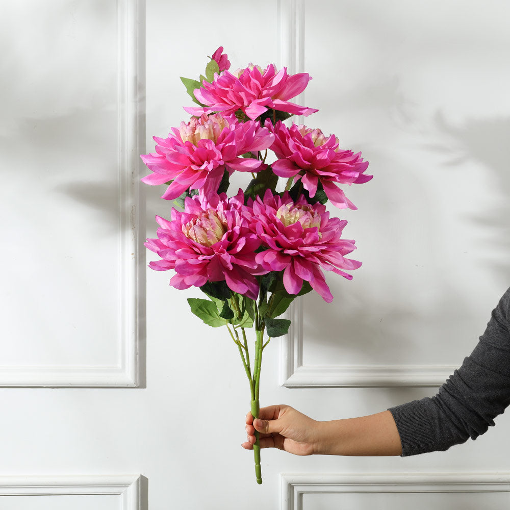 Chrysanthemums Faux Stem - Magenta Sage