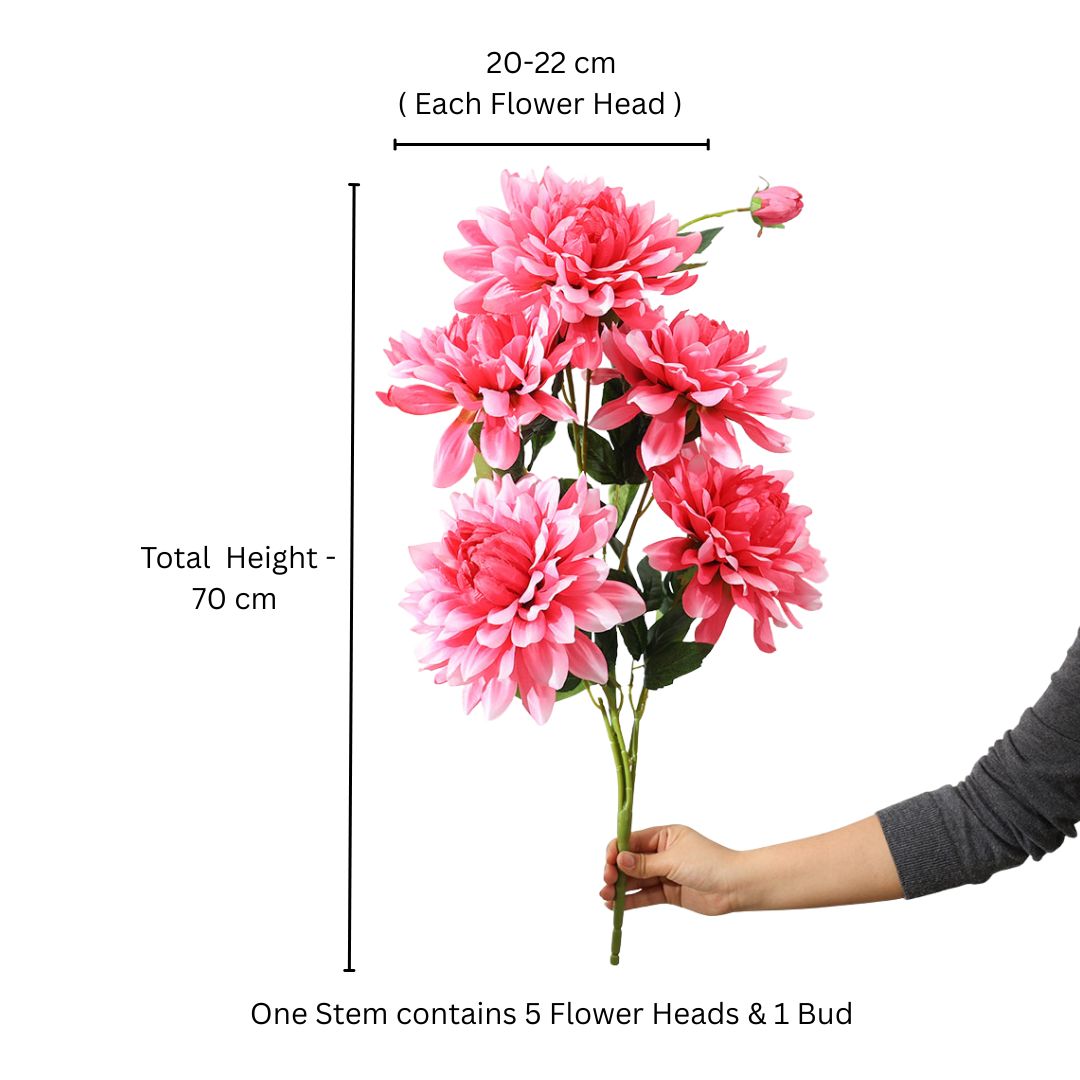 Chrysanthemums Faux Stem - Hot Pink