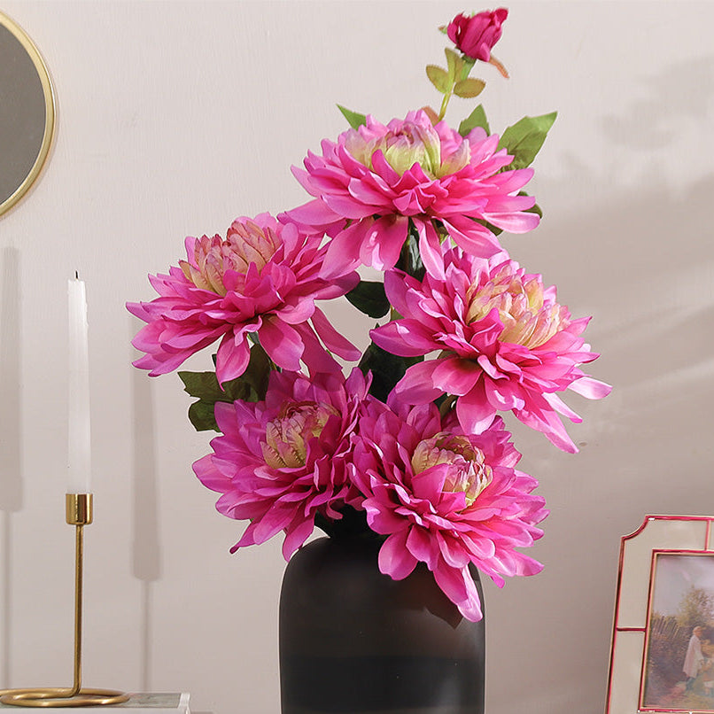 Chrysanthemums Faux Stem - Magenta Sage