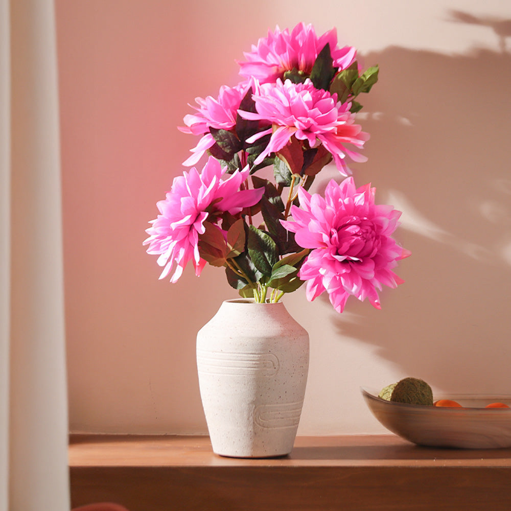 Chrysanthemums Faux Stem - Magenta Sage
