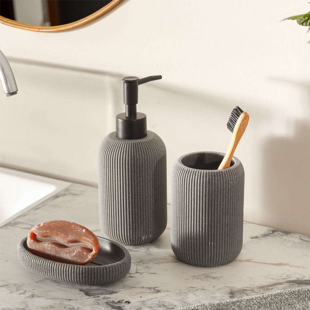 Ciro 3-Piece Bathroom Set - Speckled Grey