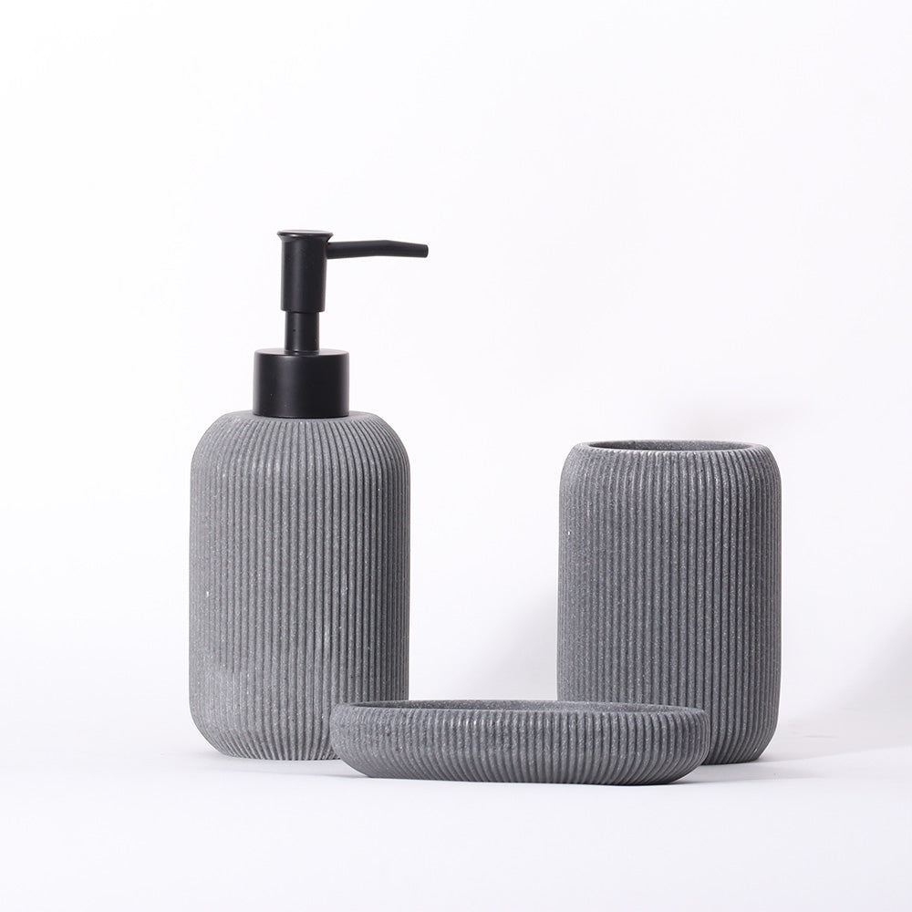 Ciro 3-Piece Bathroom Set - Speckled Grey