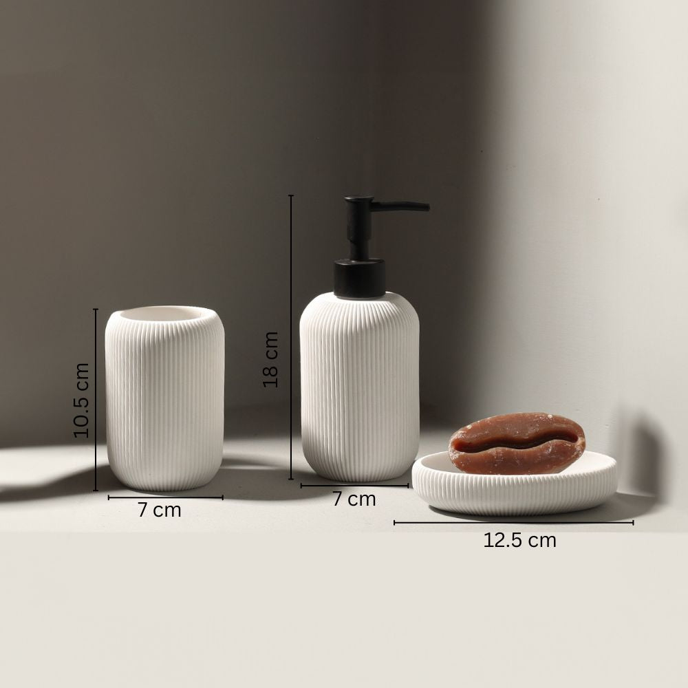 Ciro 3-Piece Bathroom Set - White