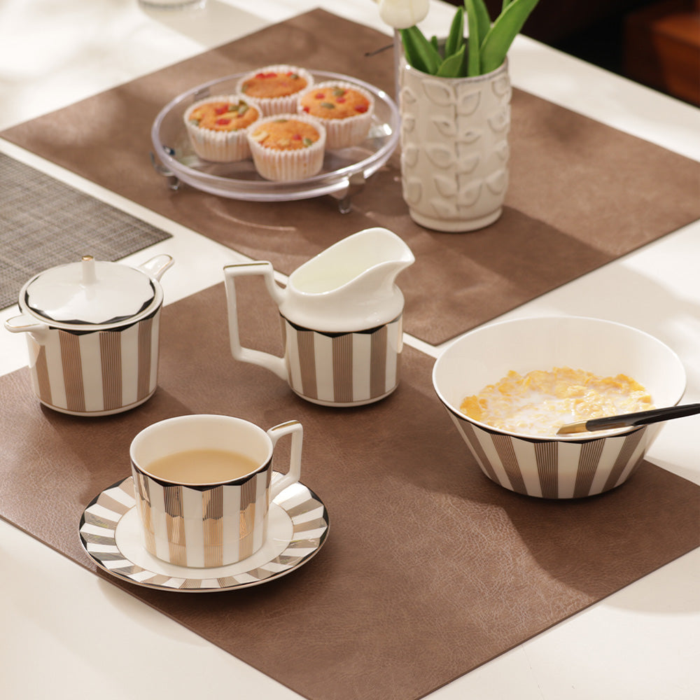 Cirque Sugar Bowl with Lid - White Gold