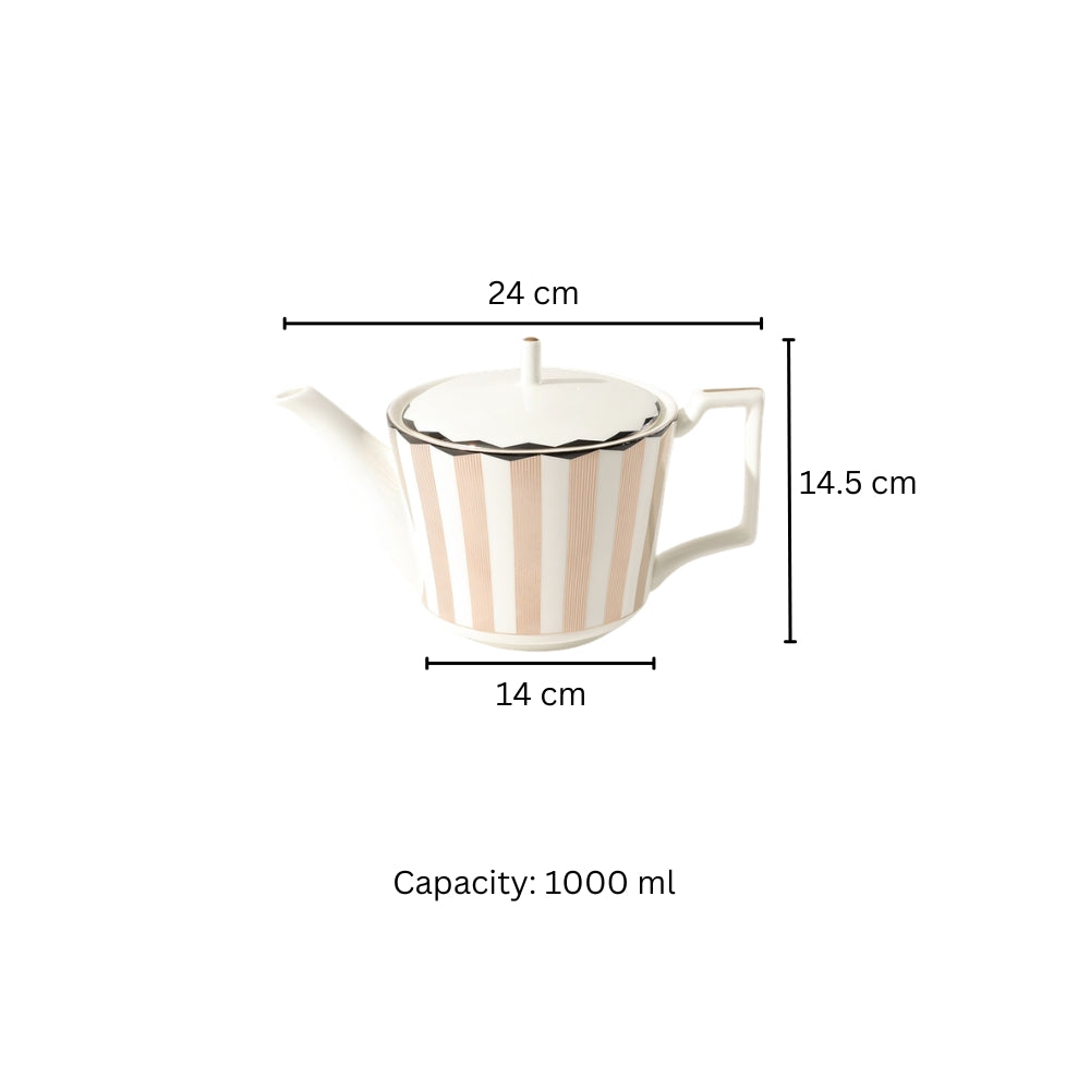 Cirque Teapot 1000ml - White Gold