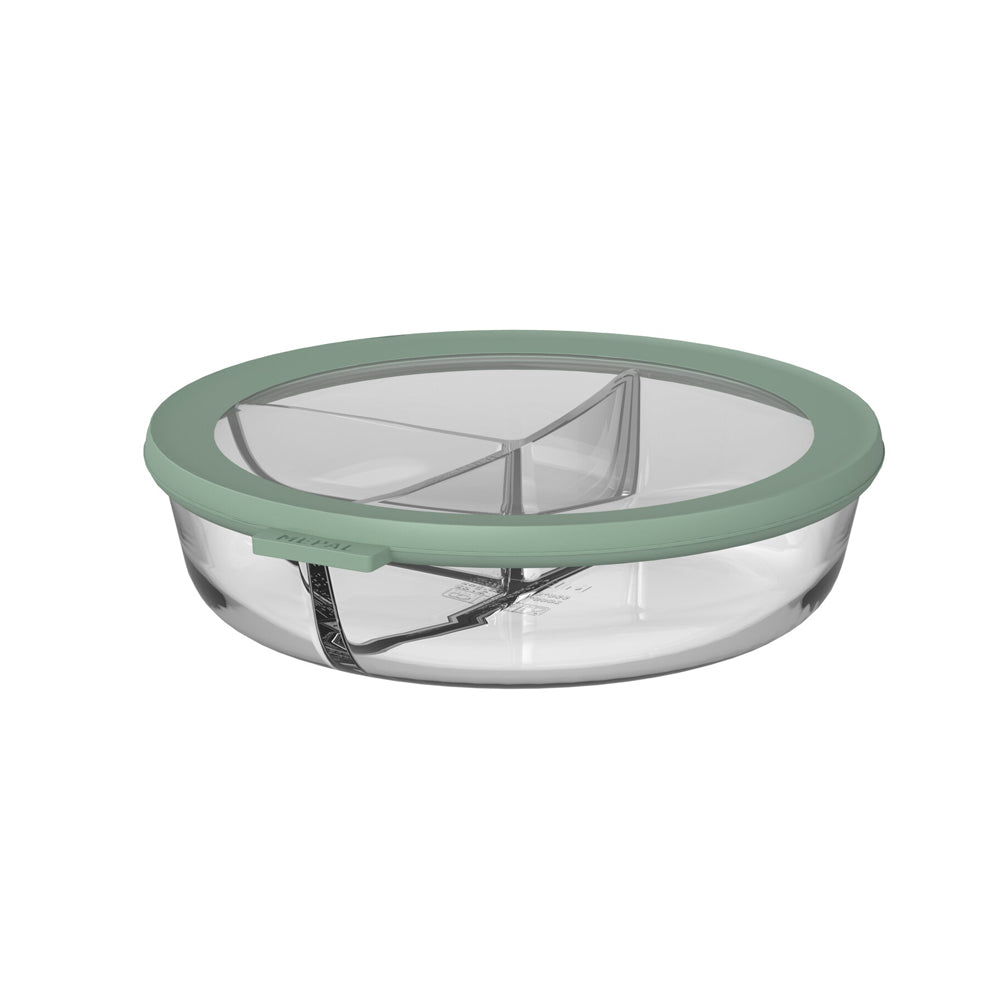 Cirqula Glass Bento Bowl With Lid - Nordic Sage