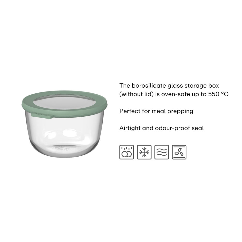 Cirqula Glass Storage Box 1000ml - Nordic Sage