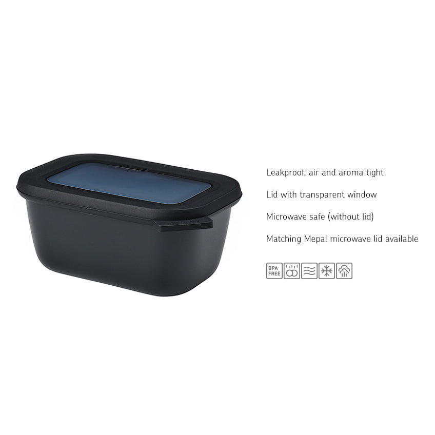 Cirqula Rectangular Storage Box 750ml - Nordic Black