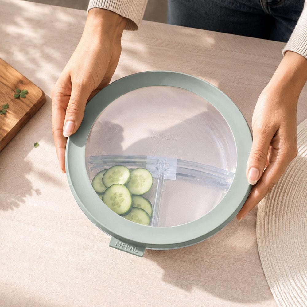 Cirqula Glass Bento Bowl With Lid - Nordic Sage