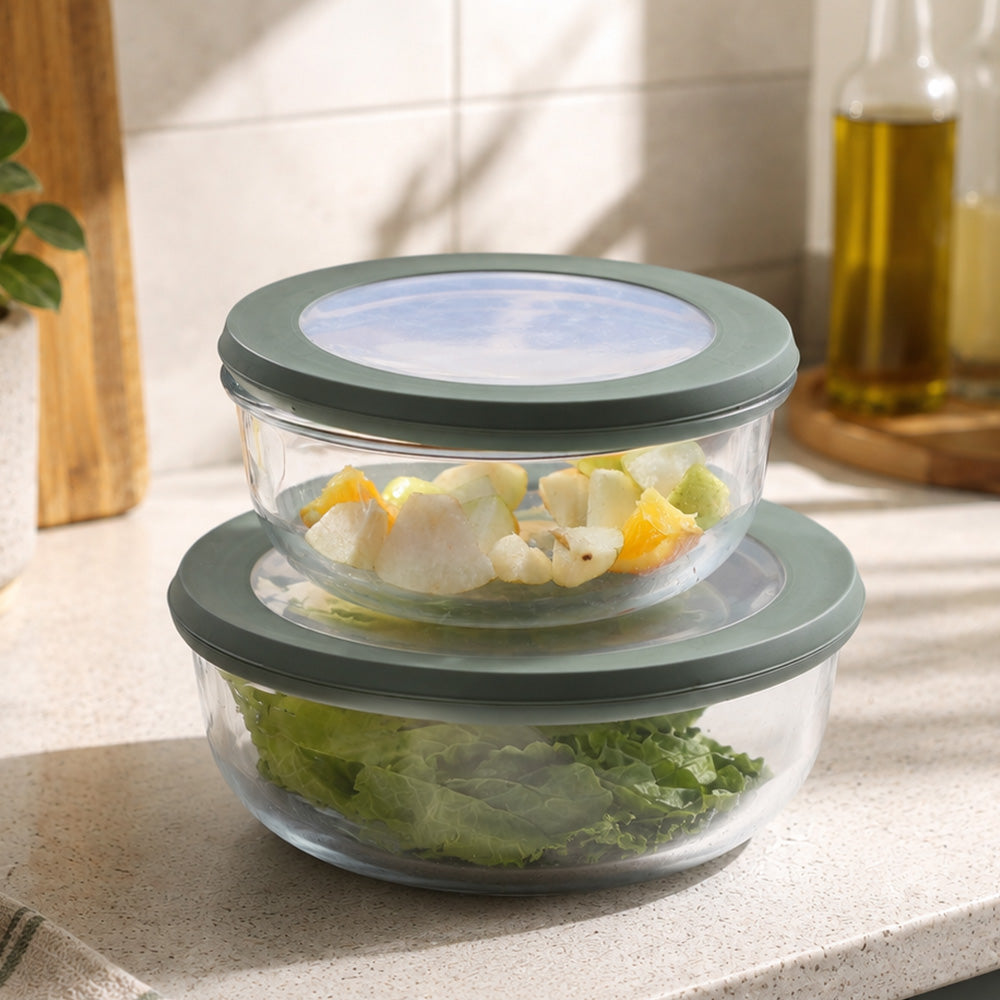 Cirqula Glass Storage Box 1250ml - Nordic Sage