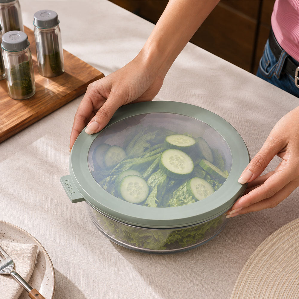 Cirqula Glass Storage Box 1250ml - Nordic Sage