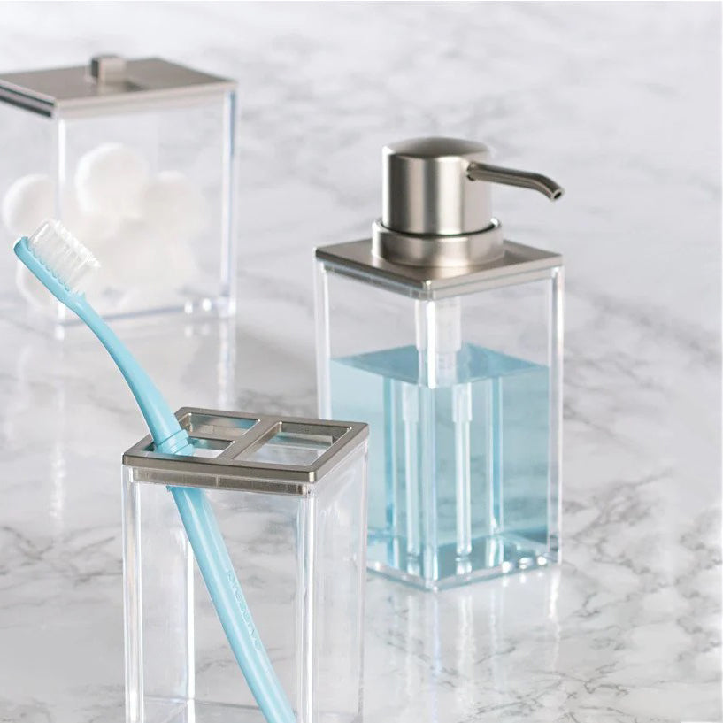 Clarity Clear Soap Pump - Brushed Nickel