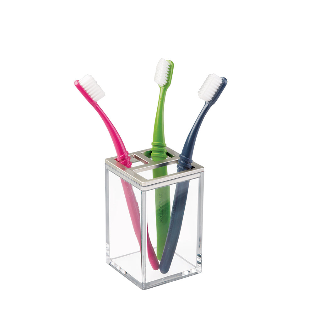 Clarity Toothbrush Tumbler - Brushed Nickel