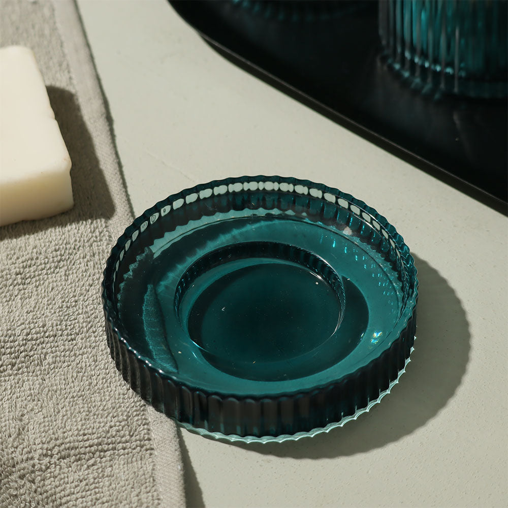 Claro 5-piece Glass Bathroom Set - Teal