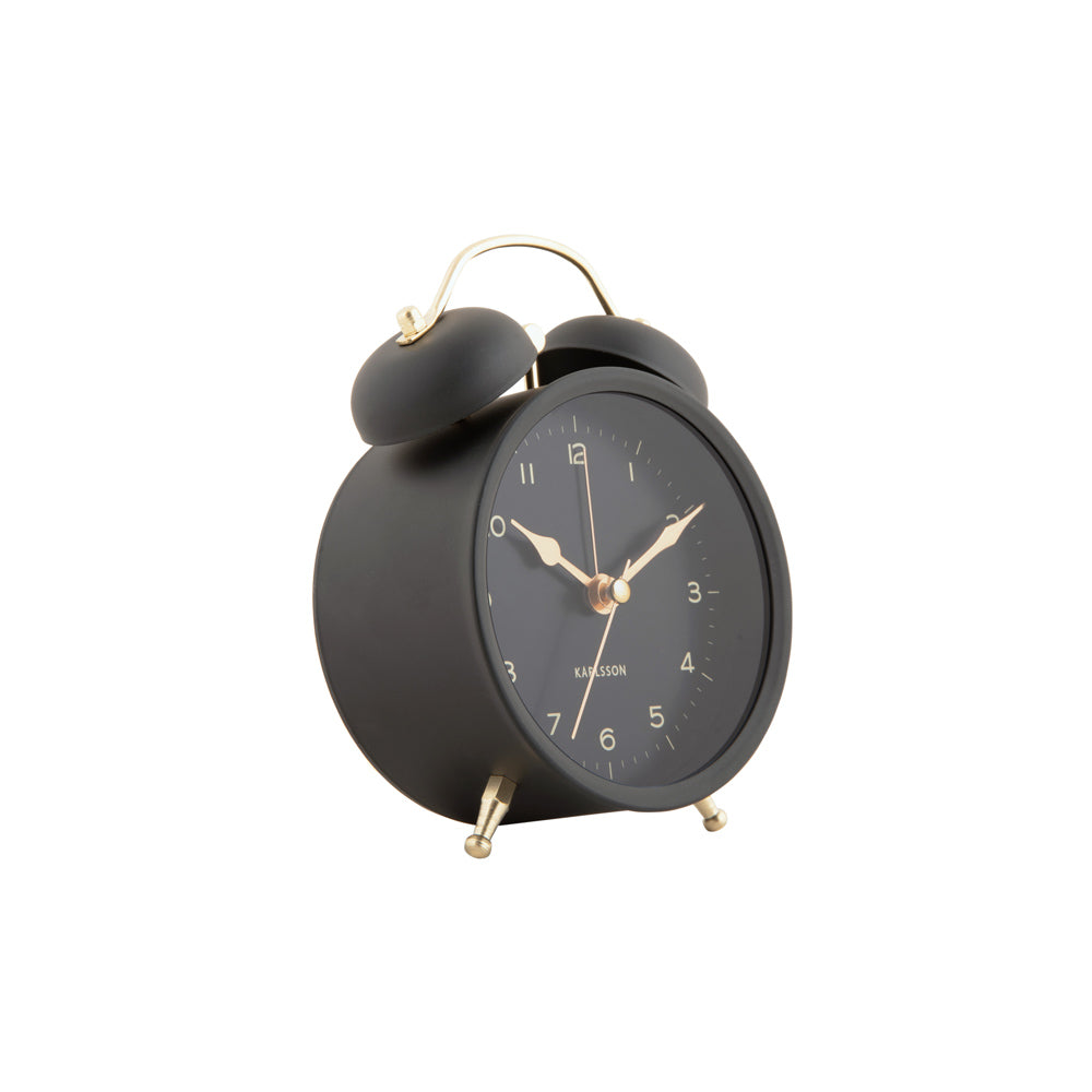 Classic Twin Bell Alarm Clock - Black